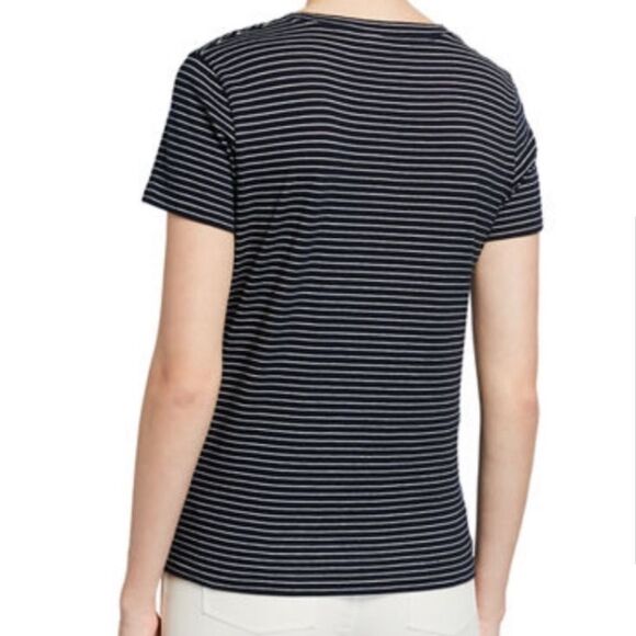 VINCE Pencil Stripe Essential Crewneck T-Shirt Slim Fit - Picture 8 of 8